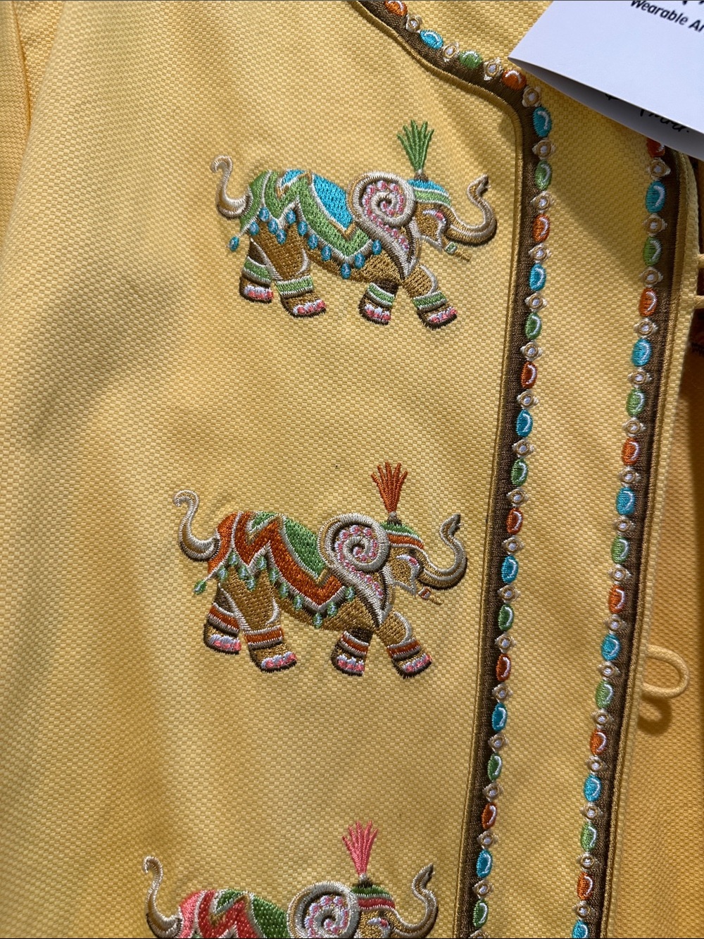 Bob Mackie Yellow Embroidered Elephant Jacket - Picture 4 of 8
